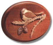 Intarsia Chickadee Plaque- Set of 4